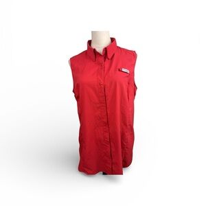 🆕 Columbia Tamiami PFG red Sleeveless top size medium